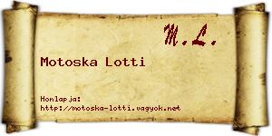 Motoska Lotti névjegykártya